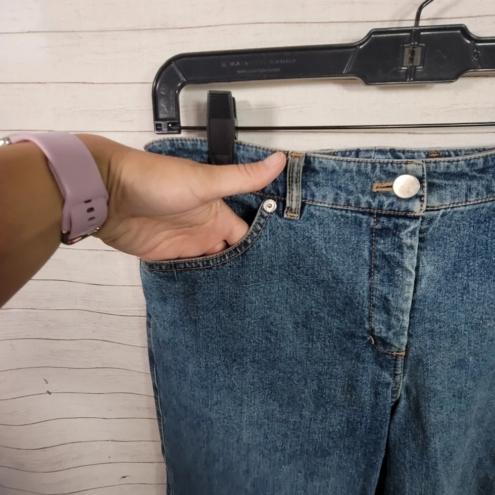 ST. JOHN COLLECTION BY MARIE GRAY VINTAGE WIDE CROP JEANS, SZ 4